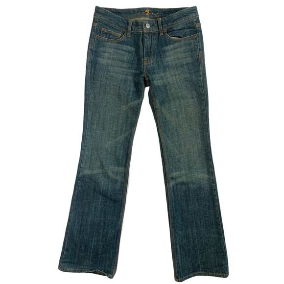 7 For All Mankind High Waisted Blue Boot Cut Jeans - Picture 1 of 8